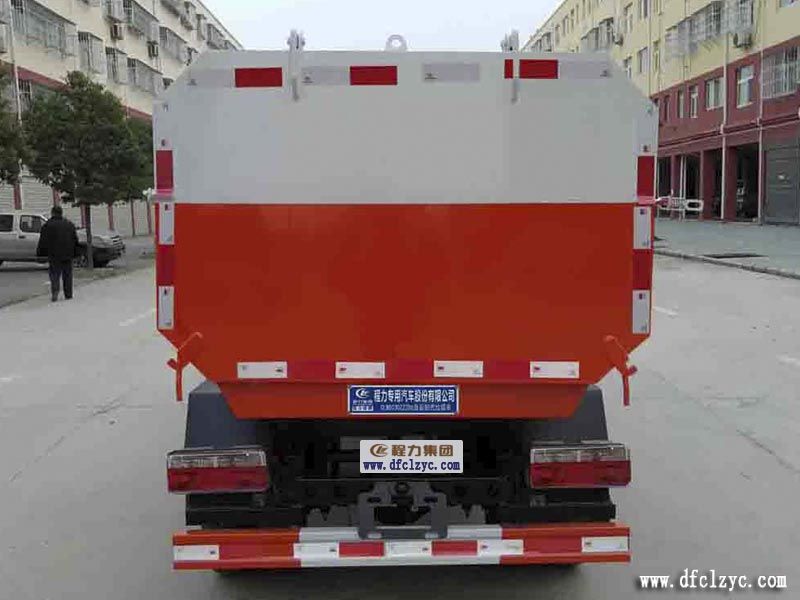 湖北程力國六東風(fēng)掛桶垃圾車后視圖