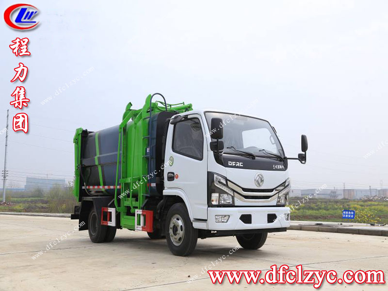 （國六）東風多利卡自裝卸式掛桶垃圾車